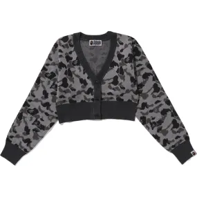 ABC CAMO CROPPED KNIT CARDIGAN LADIES