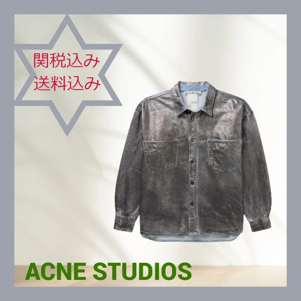 Acne Studios  |Denim Long Sleeves Cotton Designers Shirts