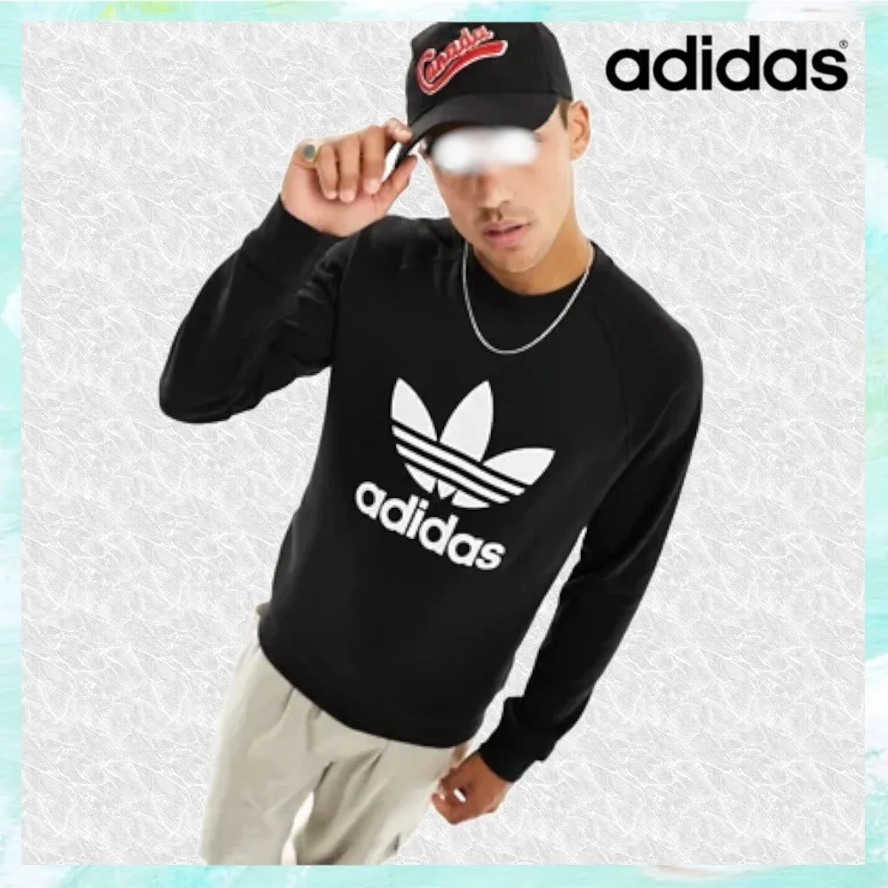 adidas  |Crew Neck Pullovers Unisex Street Style Long Sleeves Plain