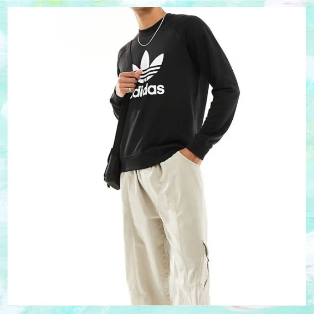 adidas  |Crew Neck Pullovers Unisex Street Style Long Sleeves Plain