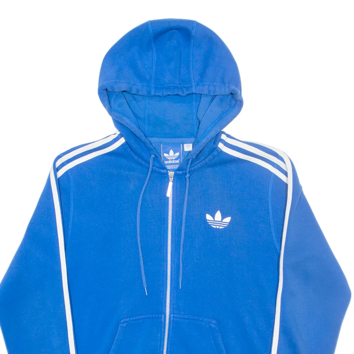 ADIDAS Mens Blue Hoodie Full Zip S