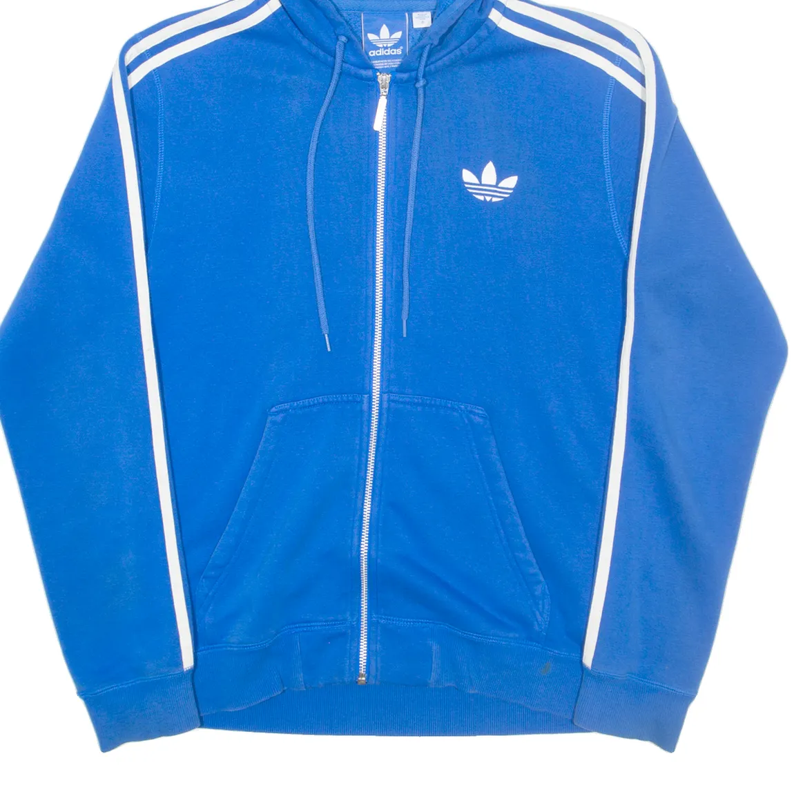 ADIDAS Mens Blue Hoodie Full Zip S