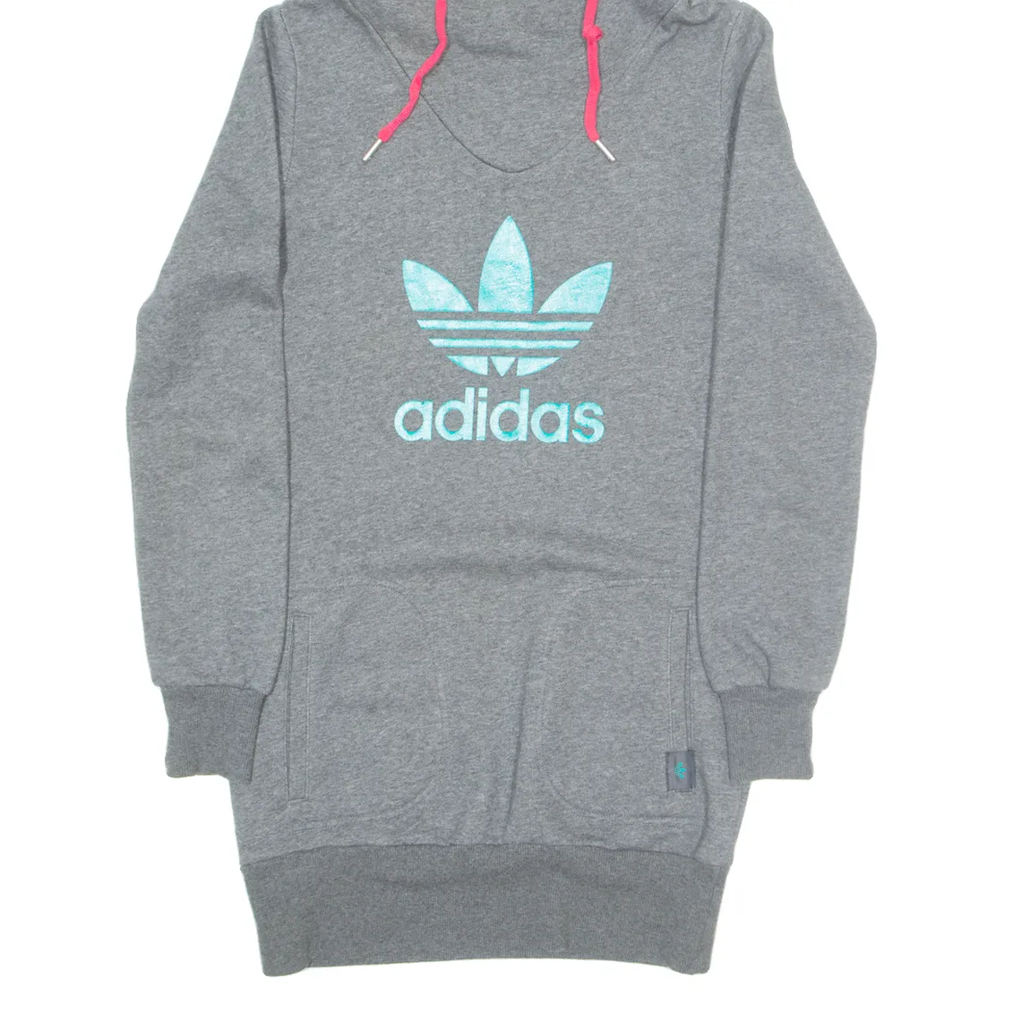 ADIDAS Womens Grey Hoodie UK 8