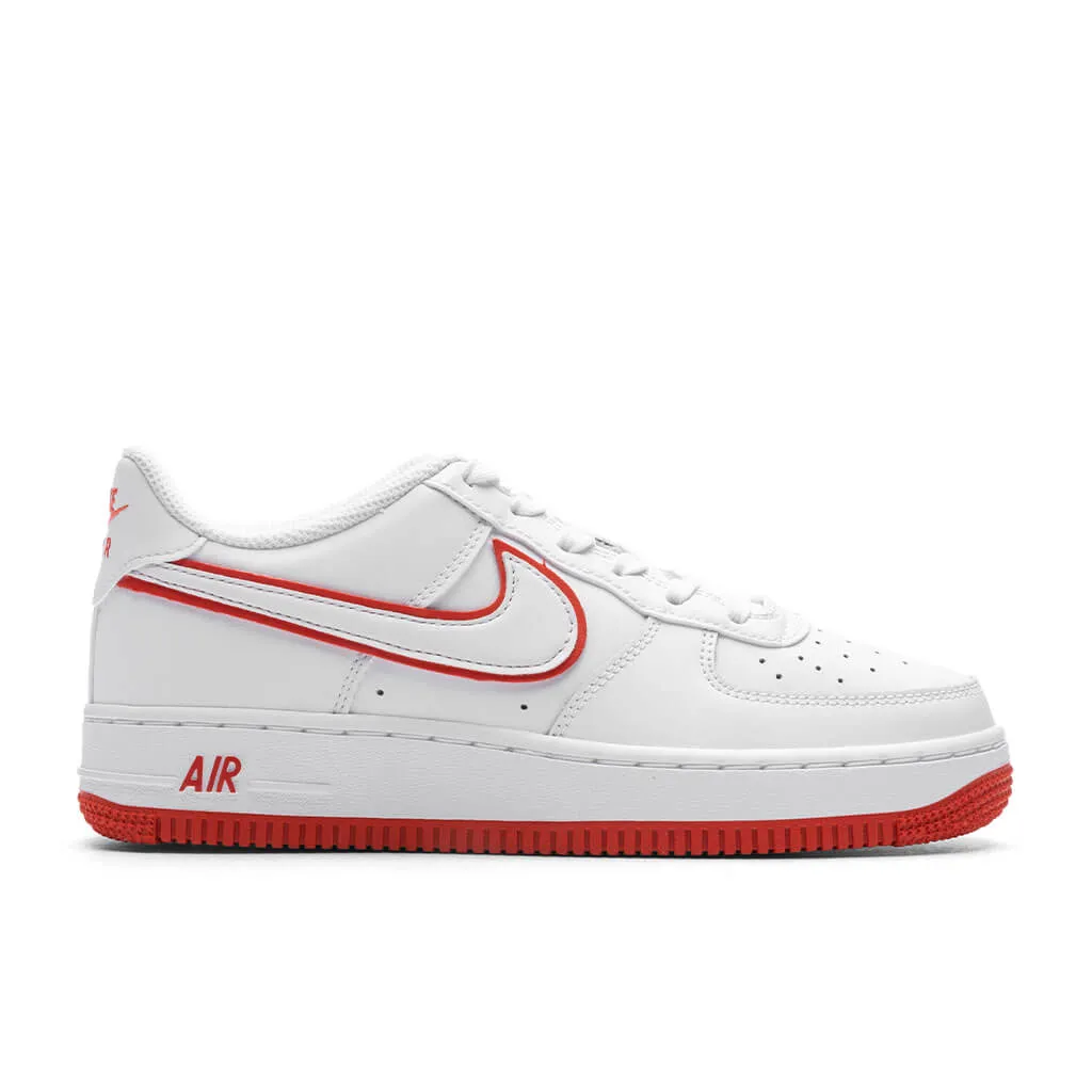 Air Force 1 (GS) - White/White/Picante Red