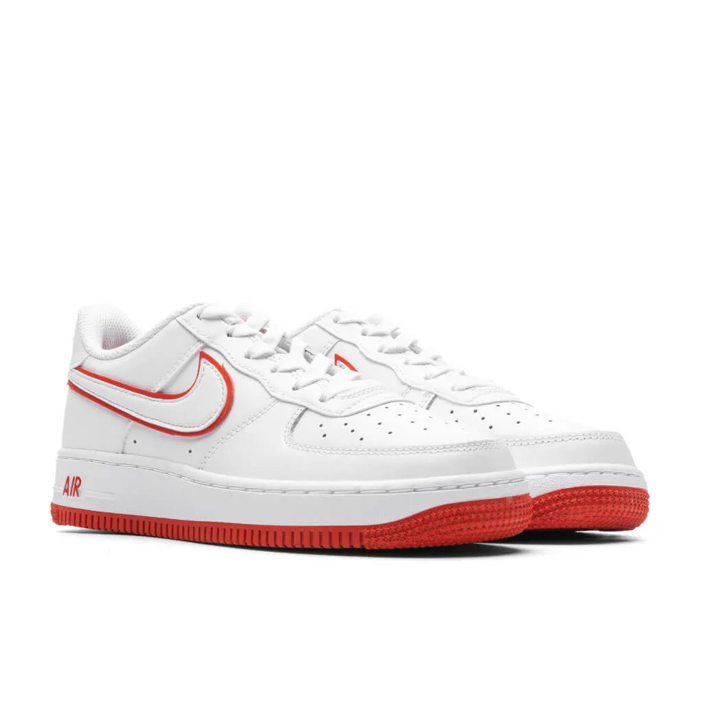 Air Force 1 (GS) - White/White/Picante Red