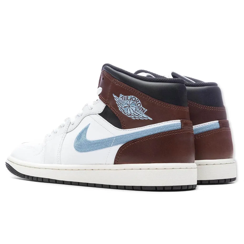 Air Jordan 1 Mid SE - White/Blue Grey/Black