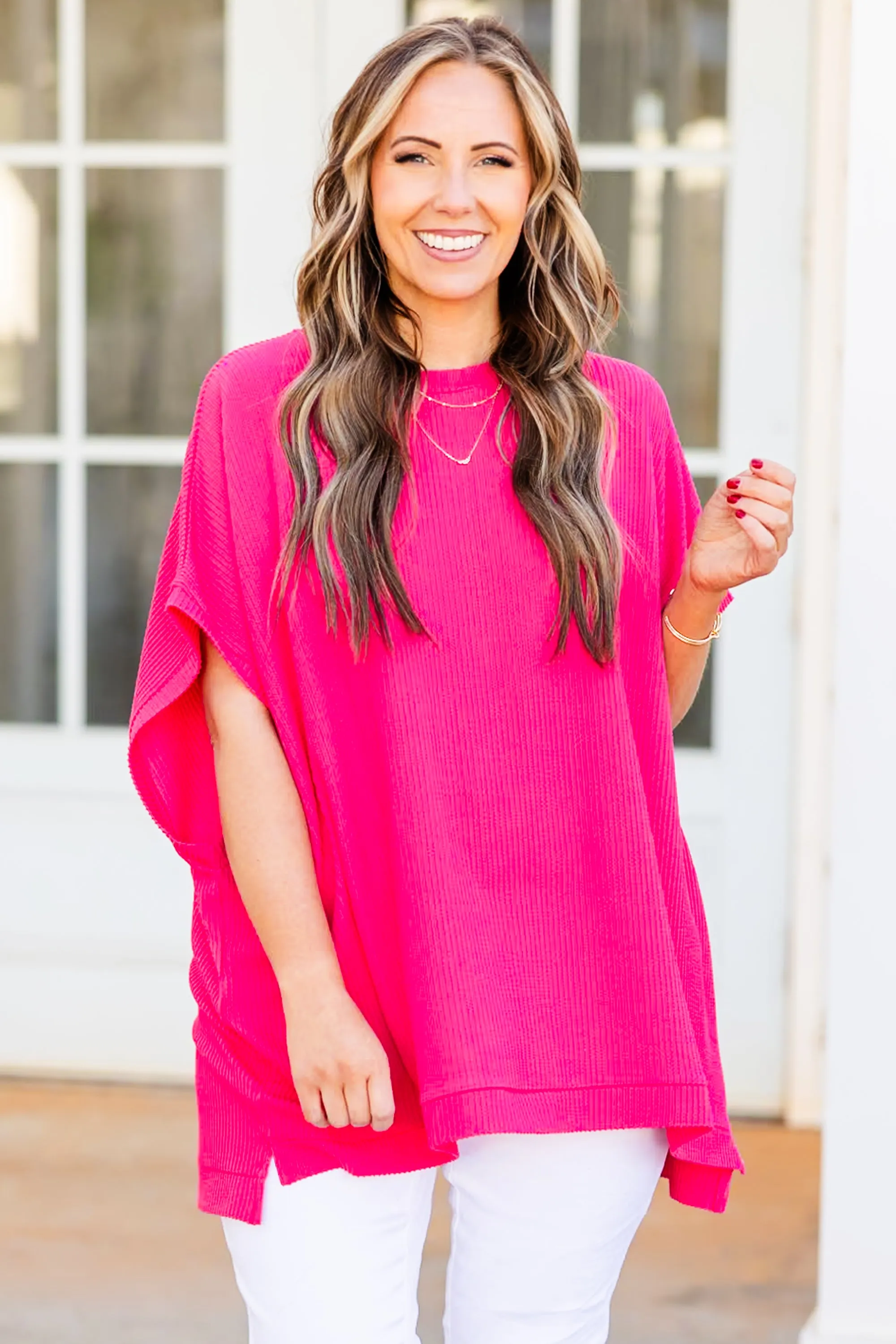 All About Knits Top, Hot Pink