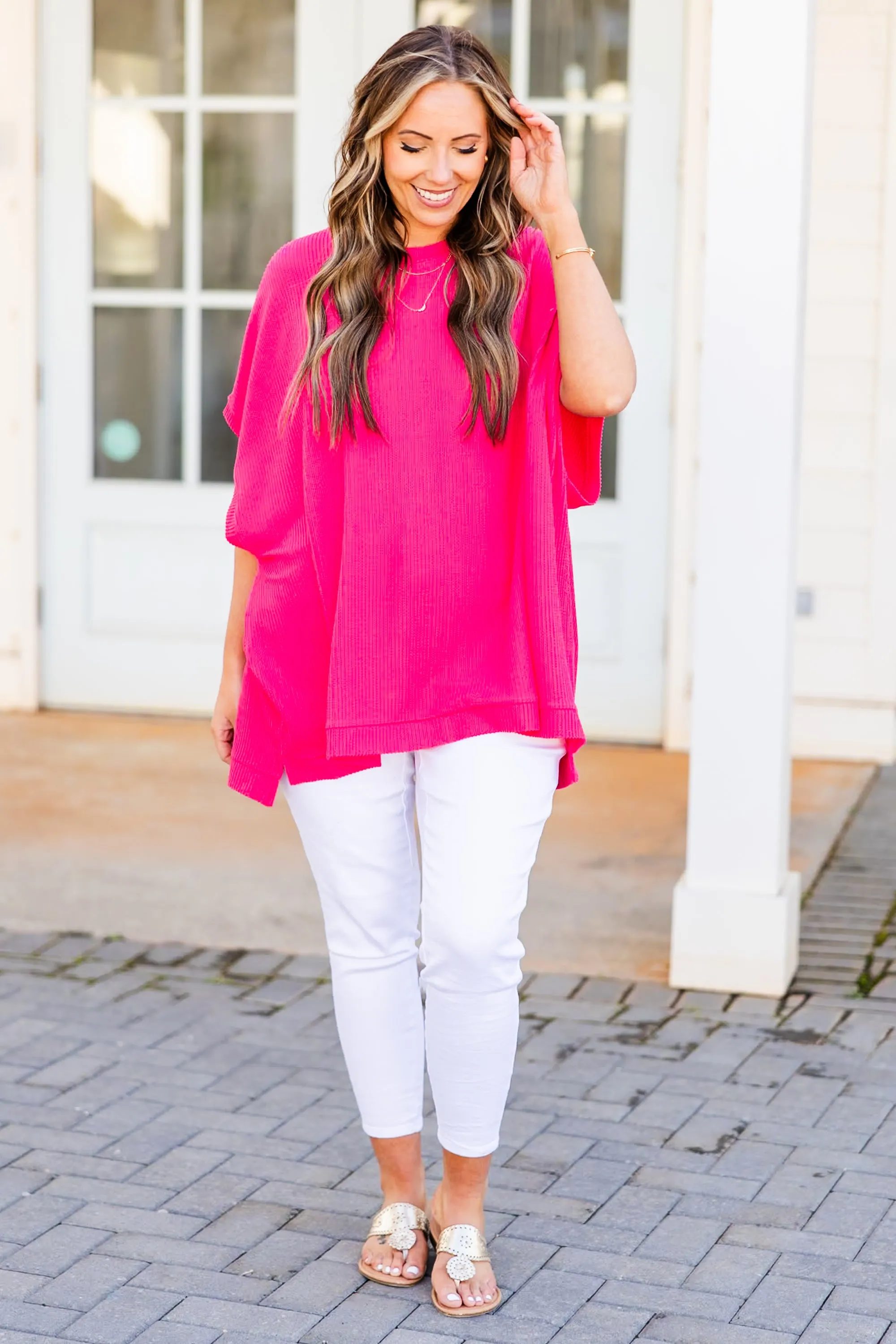 All About Knits Top, Hot Pink