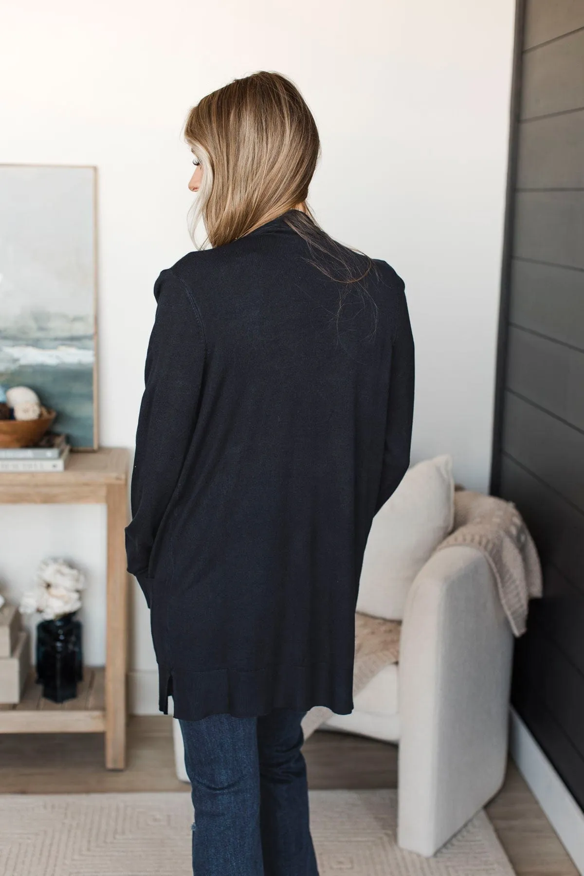 Always Impressive Knit Cardigan- Dark Navy