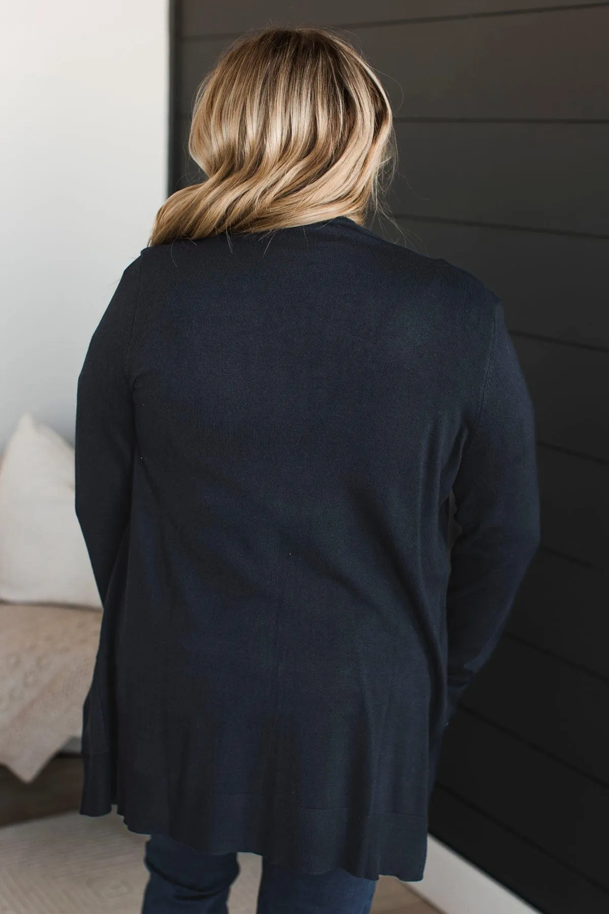 Always Impressive Knit Cardigan- Dark Navy