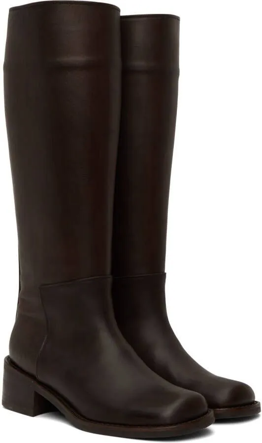 AMOMENTO Brown Long Boots