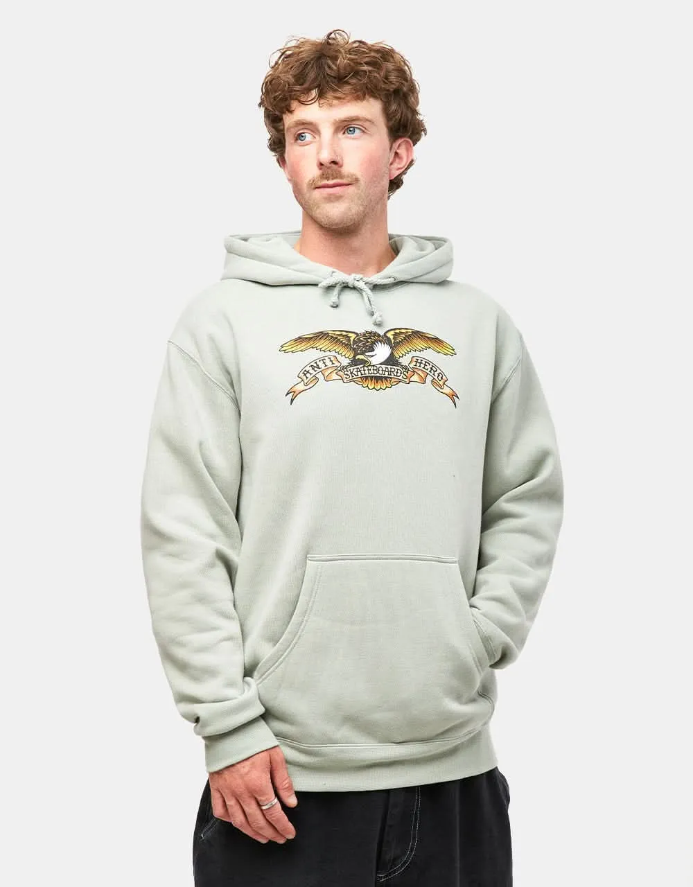 Anti Hero Eagle Pullover Hoodie - Dusty Sage/Black