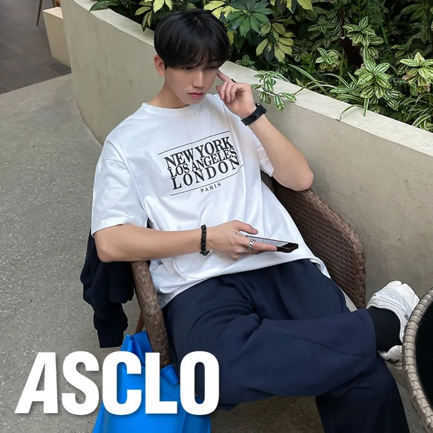 ASCLO  |Crew Neck Pullovers Unisex Street Style Cotton Short Sleeves