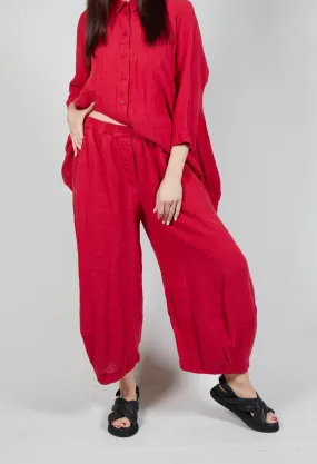 Balloon Leg Linen Trousers in Chili