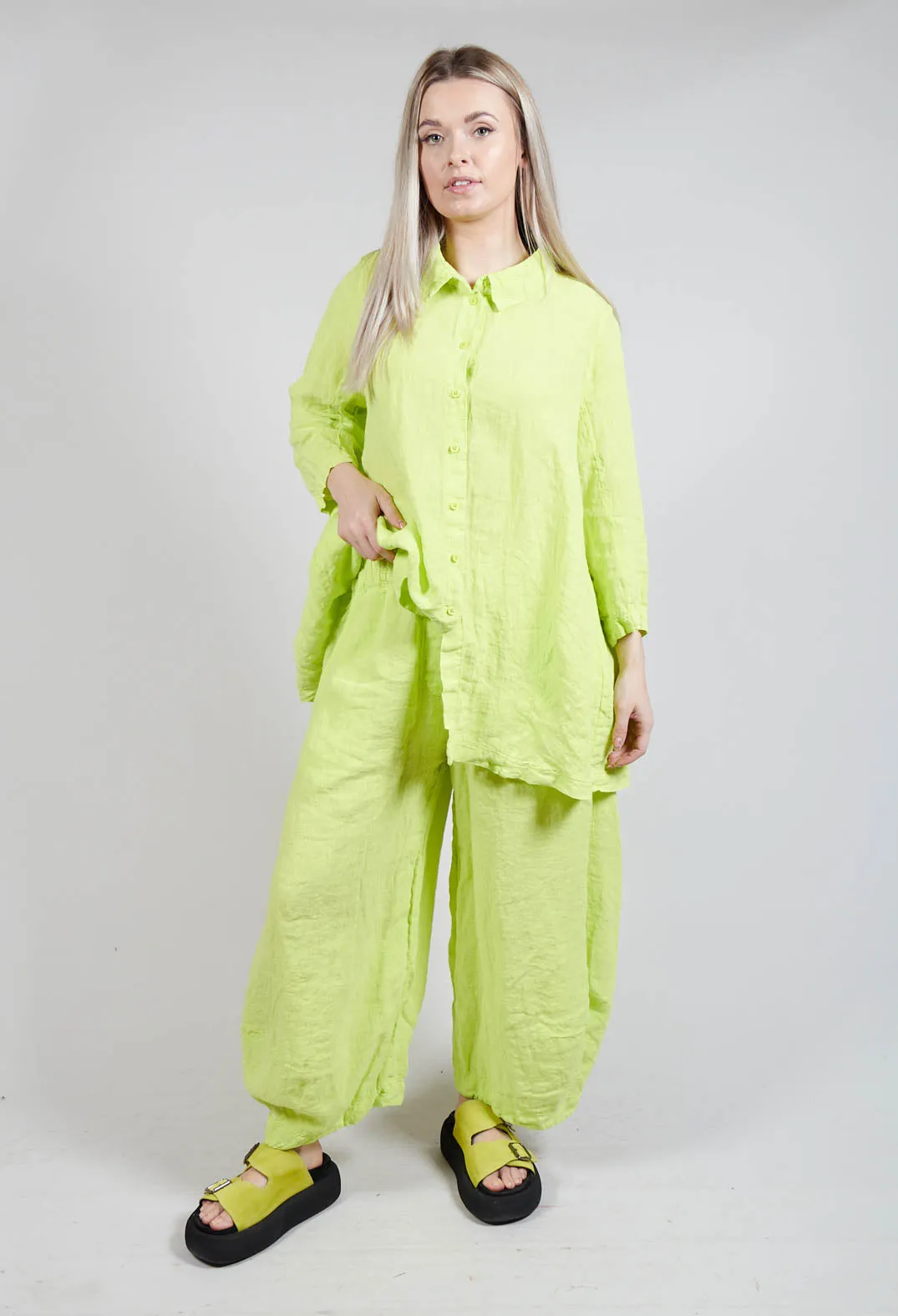 Balloon Leg Linen Trousers in Sun