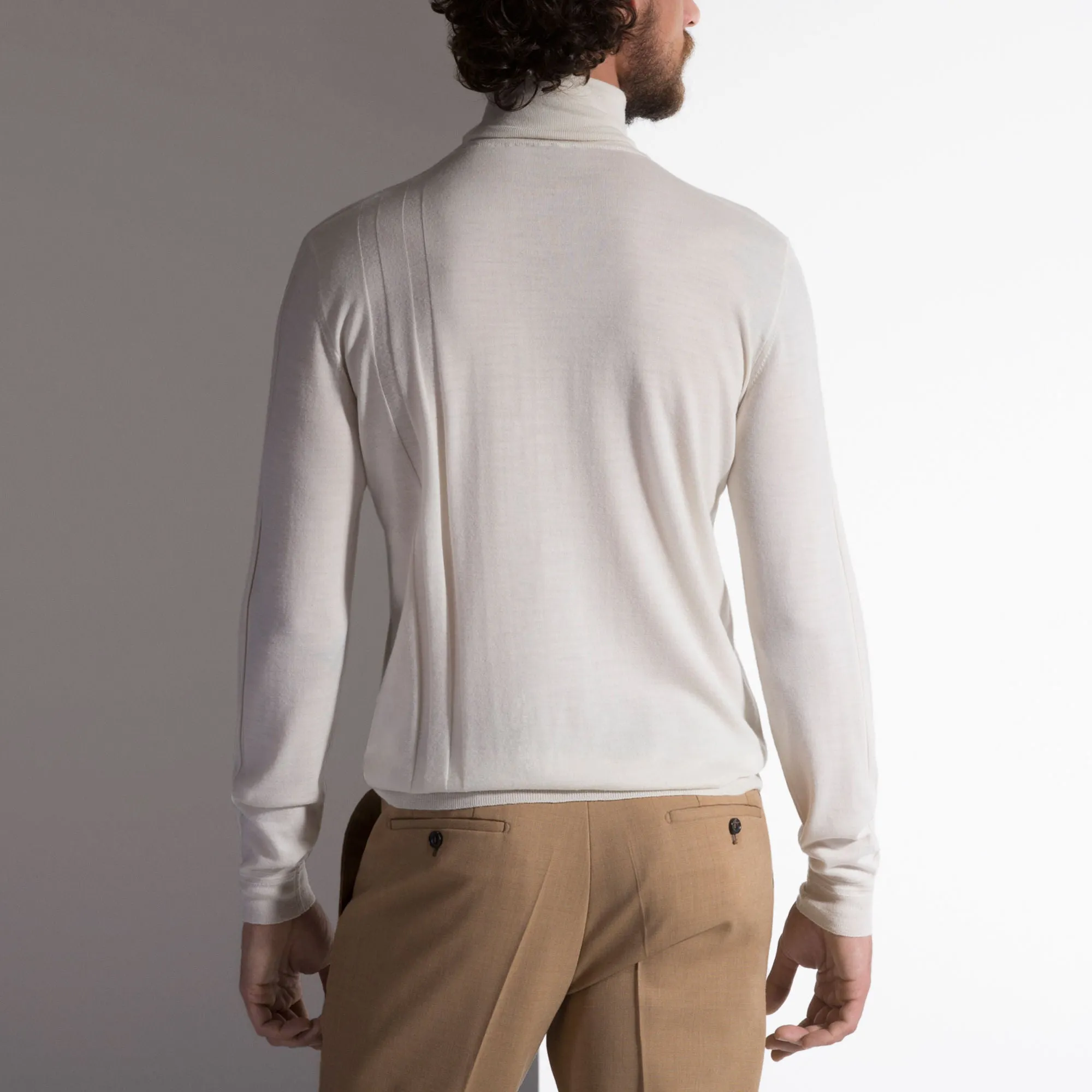 Bally Mens Roll Neck Sweater in White