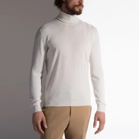 Bally Mens Roll Neck Sweater in White