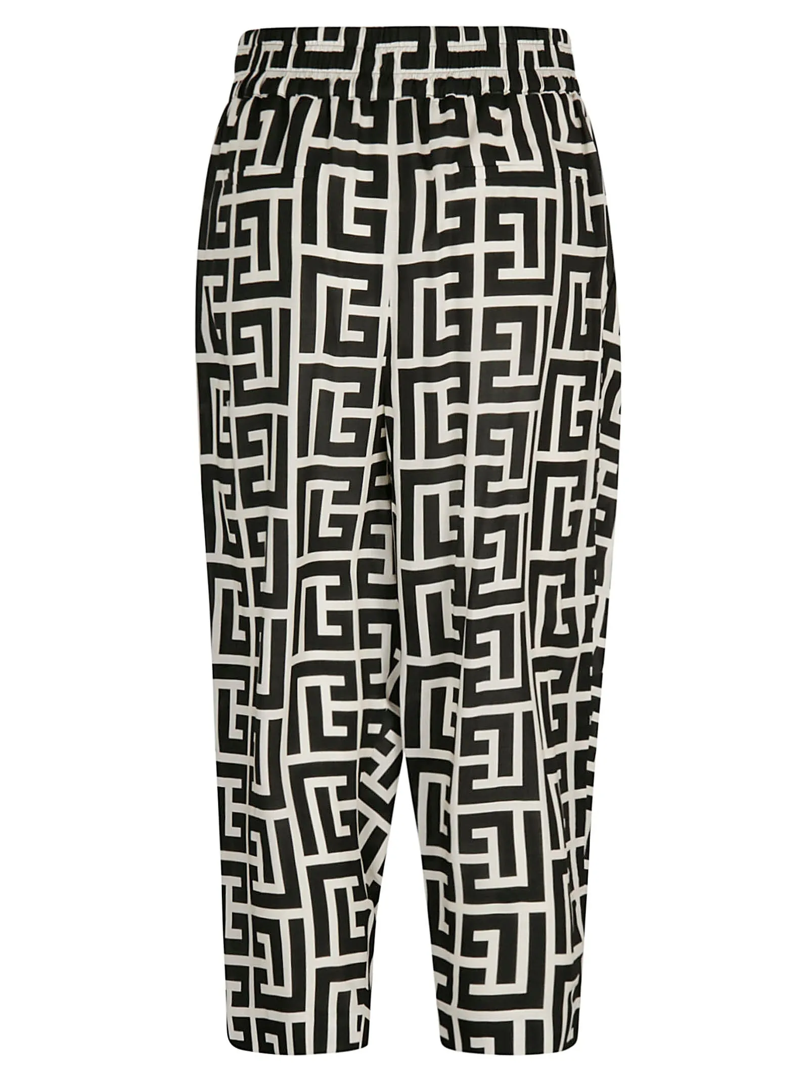 Balmain High Waist Monogram Printed Trousers