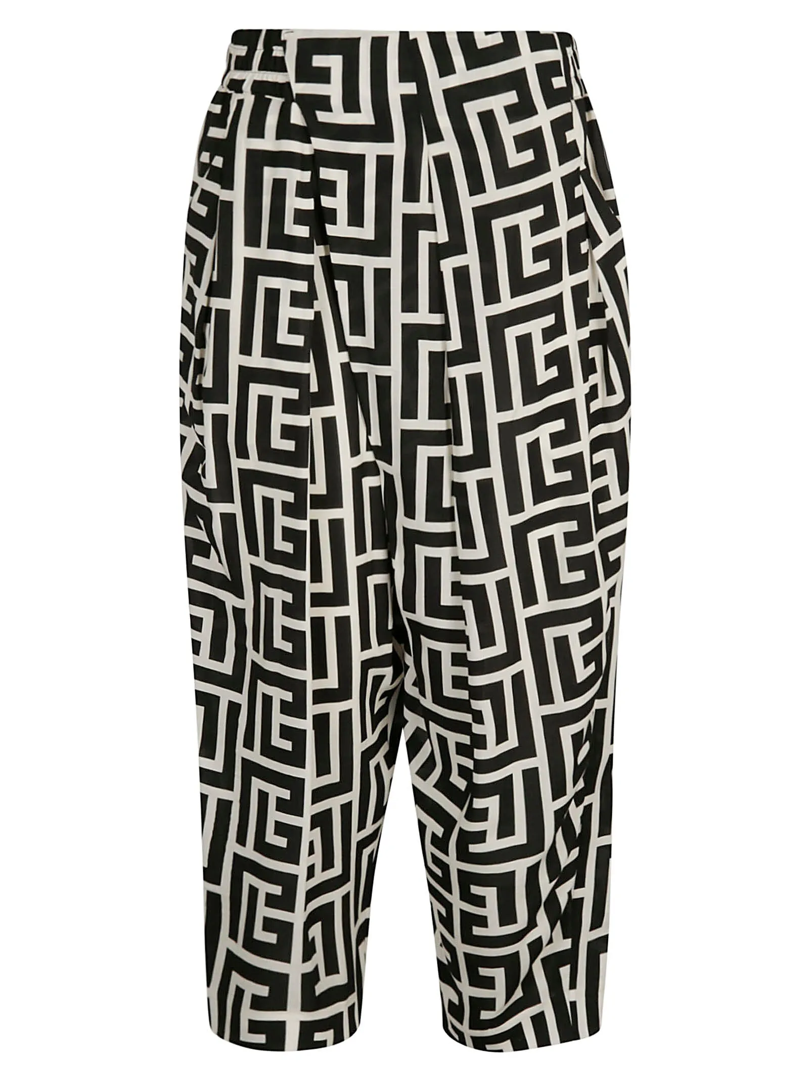 Balmain High Waist Monogram Printed Trousers