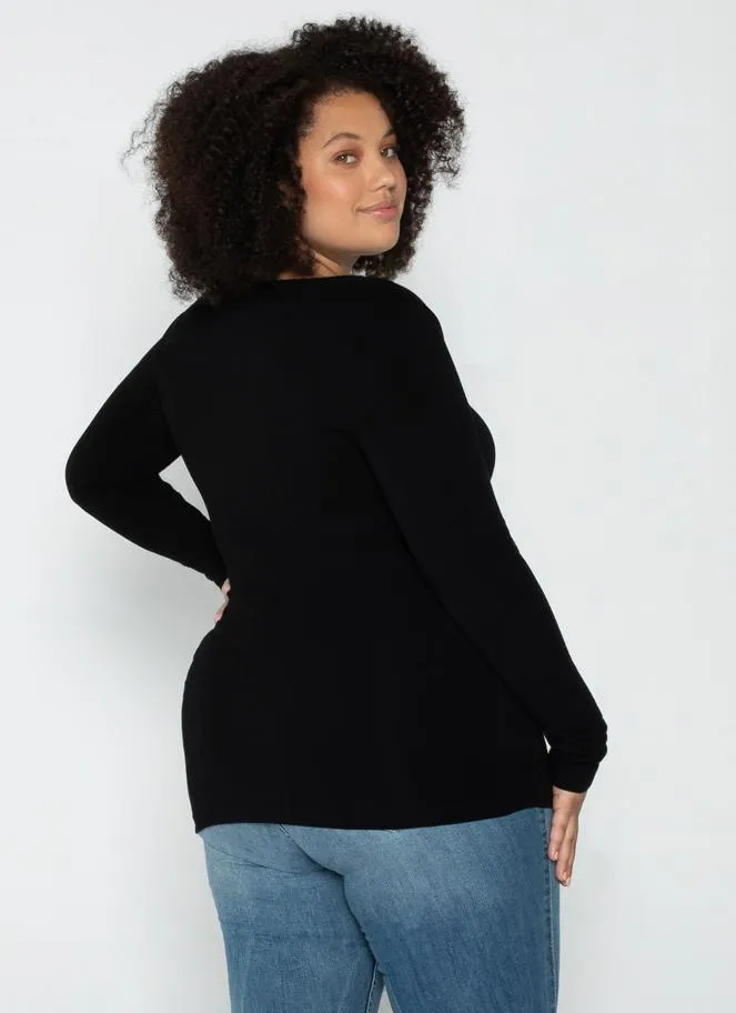 Bamboo Curvy Scoop Neck Long Sleeve