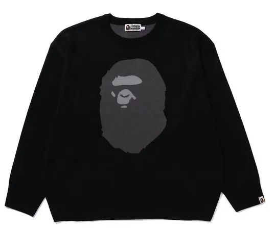 BAPE Ape Head Jacquard Knit Sweater Black