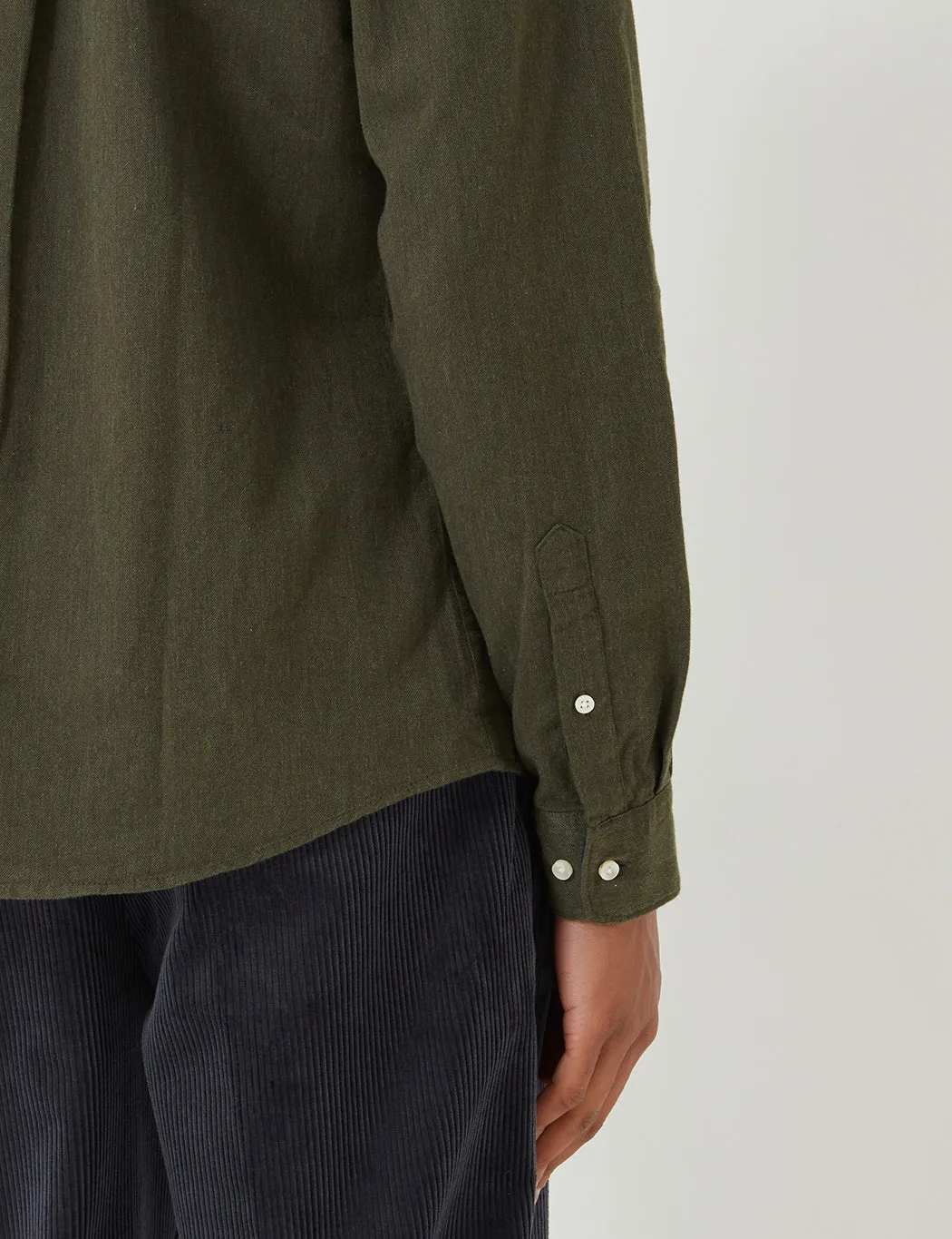 Barbour Herringbone 1 Tailored Shirt - Forest Green