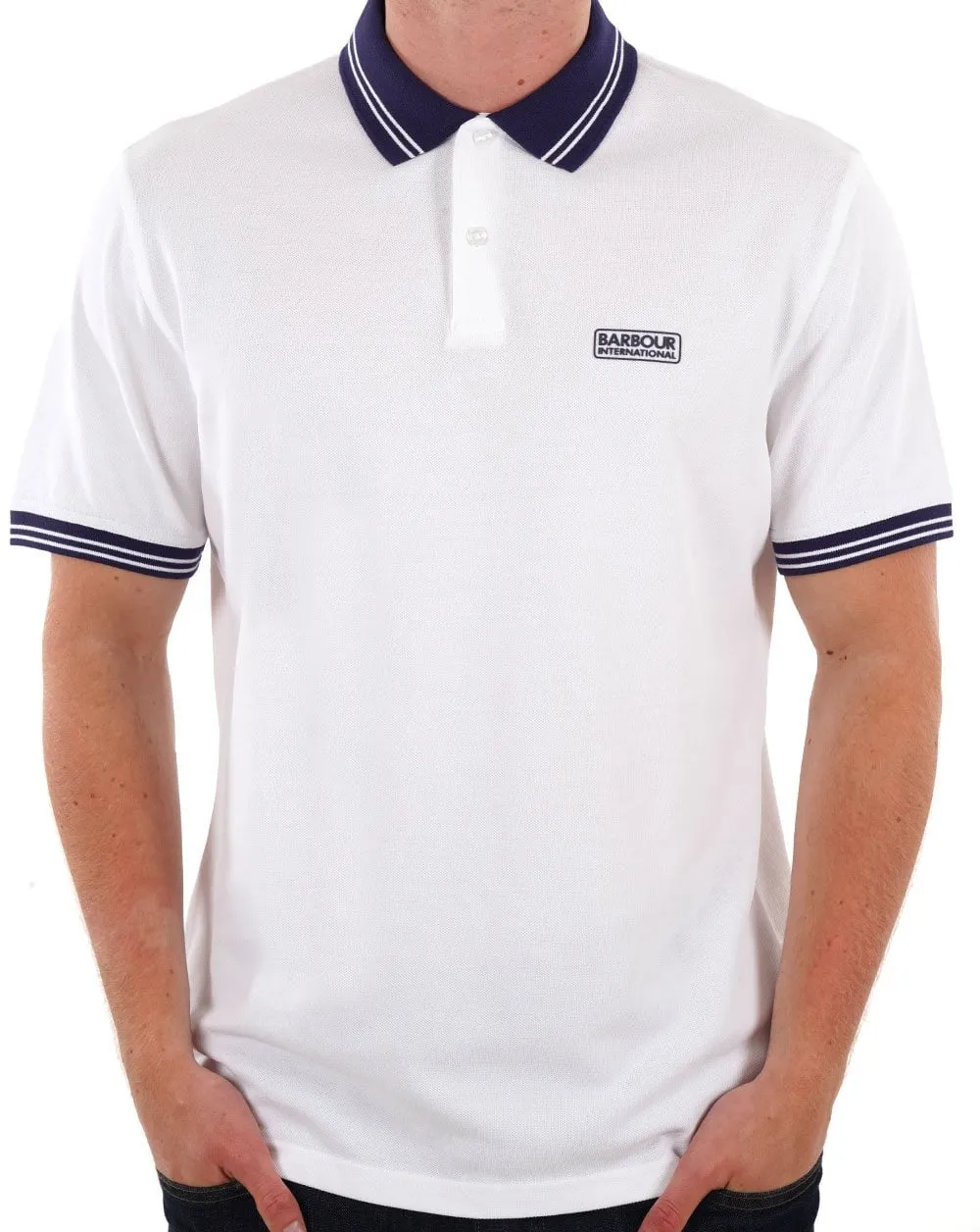 Barbour International Tracker Polo Shirt Bright White