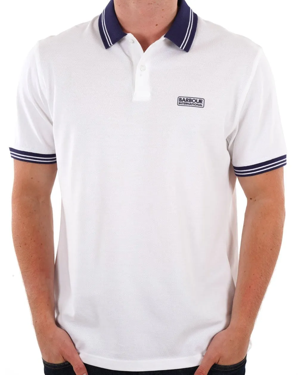 Barbour International Tracker Polo Shirt Bright White