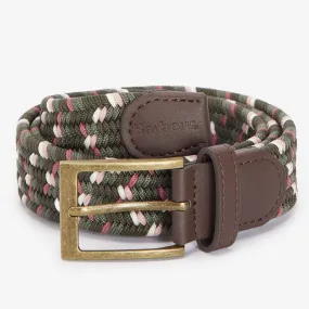 Barbour Men's Kildare Stretch Webbing Belt in Glenmore Olive