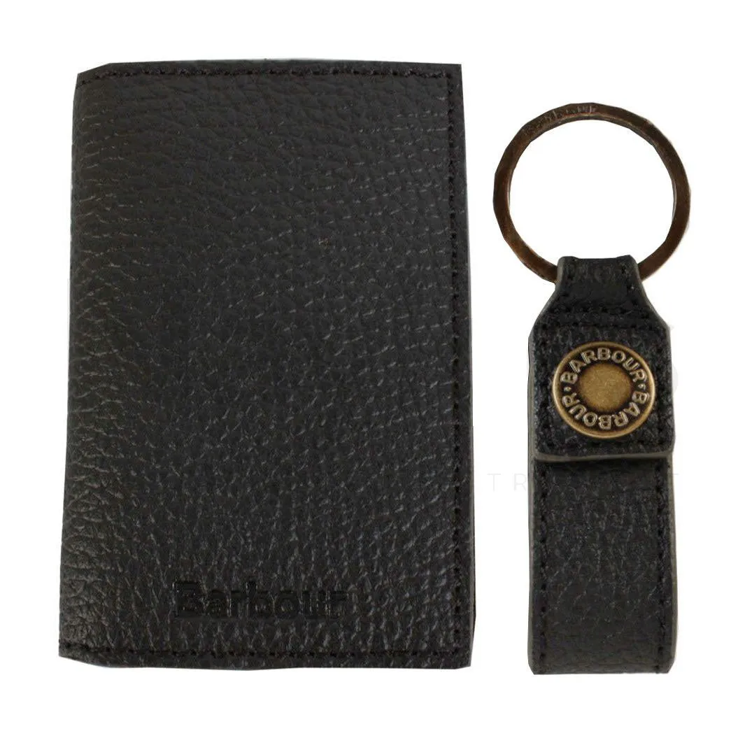 Barbour Men's Wallet and Key Fob Gift Set in Black