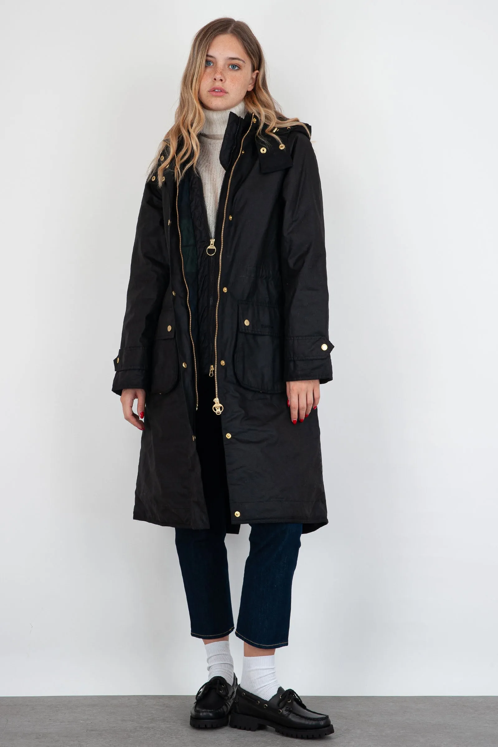 Barbour Parka Long Cannich Wax Nero