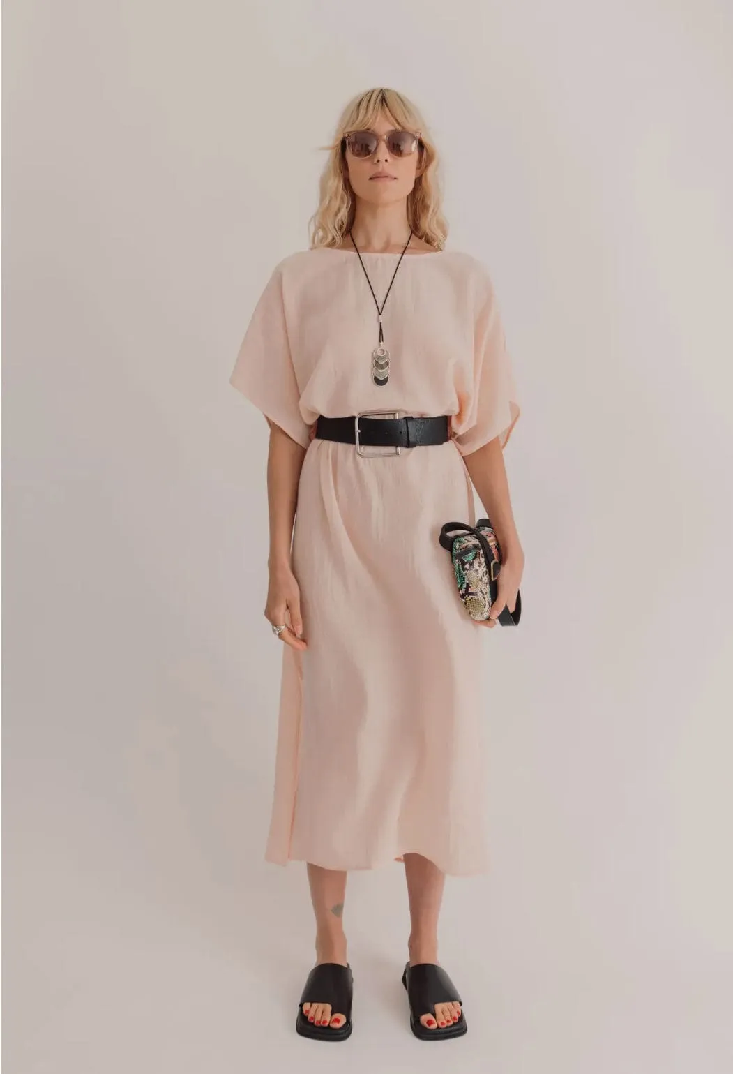 Basic Sile Dress - Blush