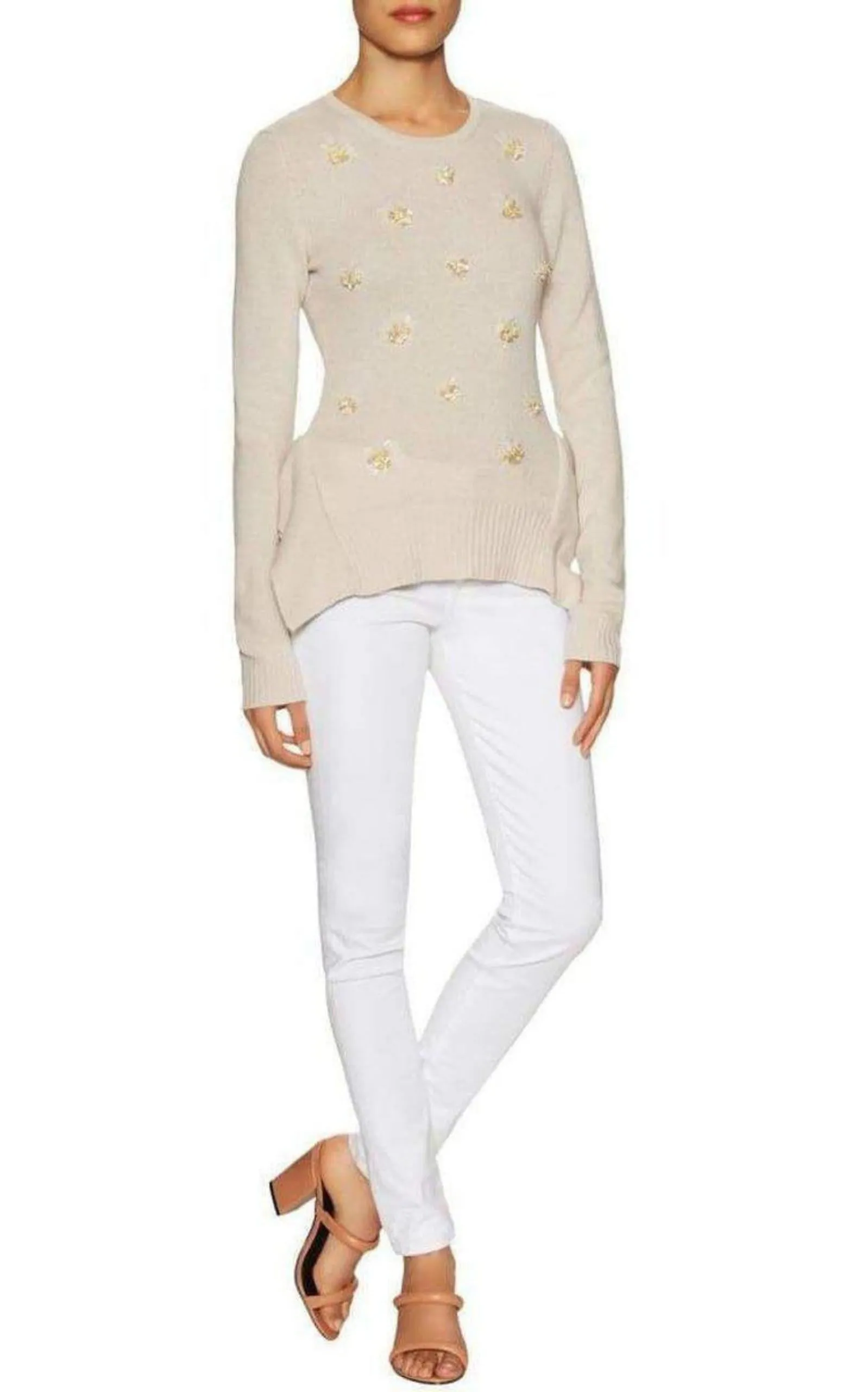 BCBG MAXAZRIA  |Loretta Beaded Cashmere Blend Pullover