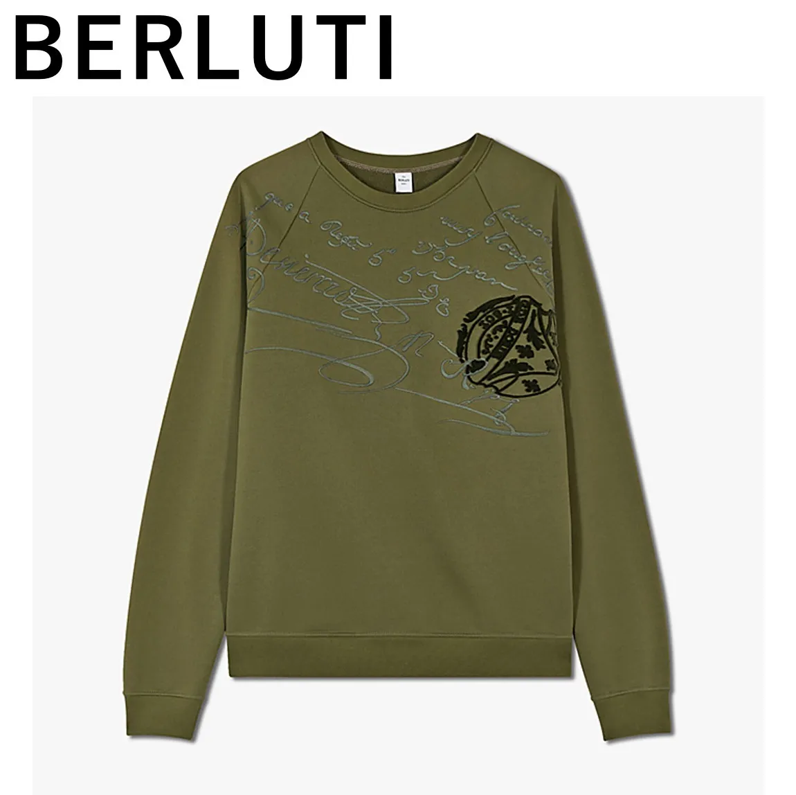 Berluti  |Long Sleeves Cotton Logo Luxury Sweatshirts