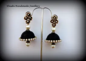 Black jhumkas with stud