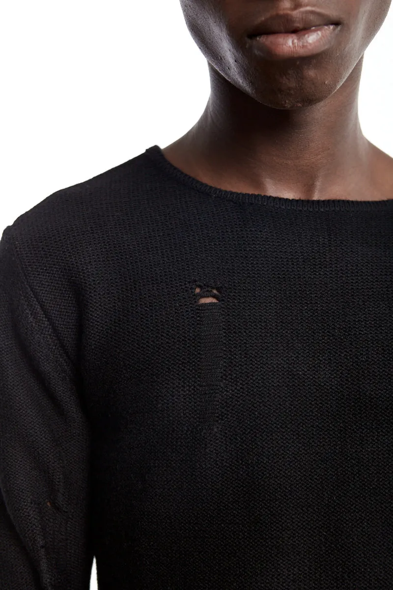 BLACK WOOL SWEATER