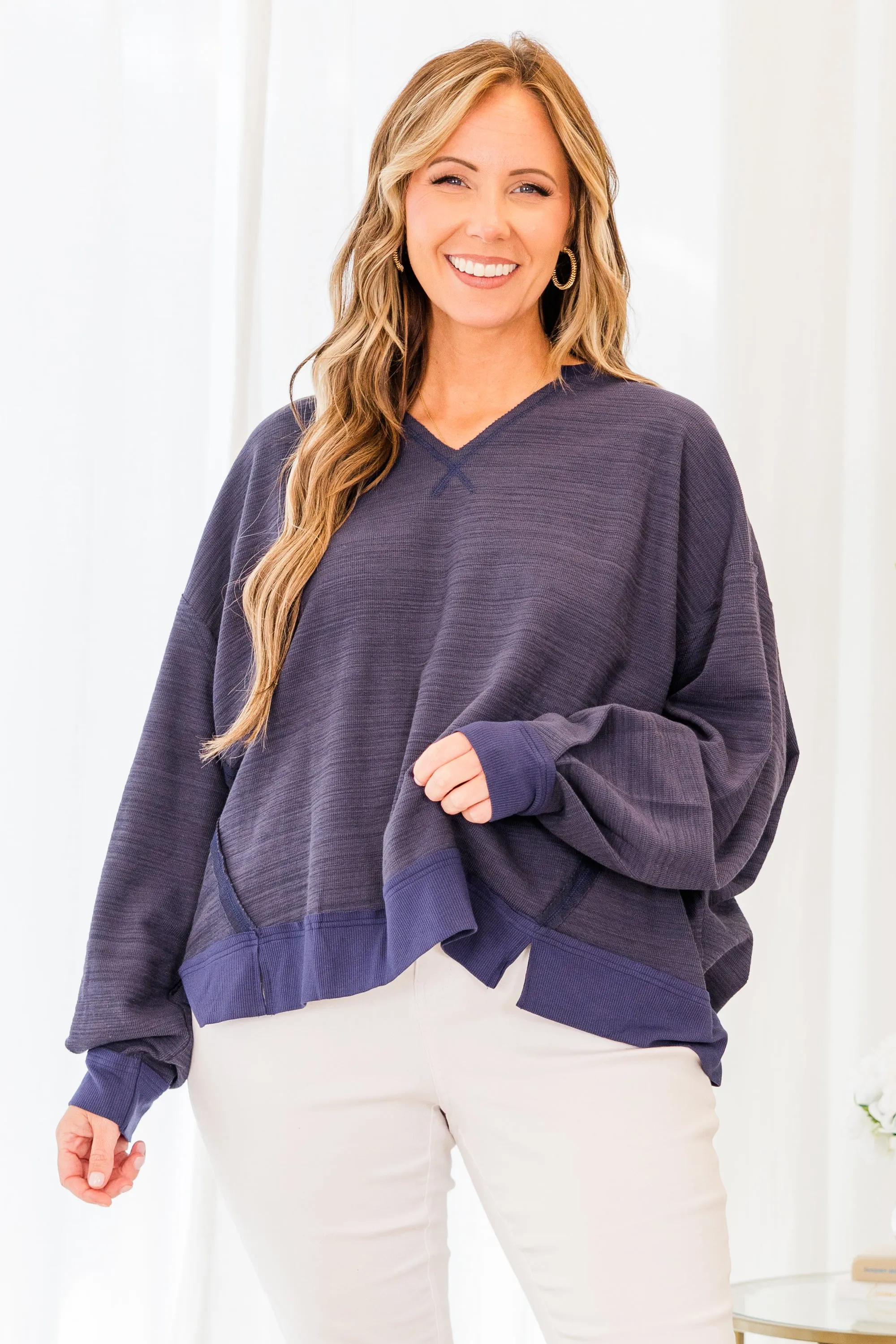 Blushing Pullover, Navy