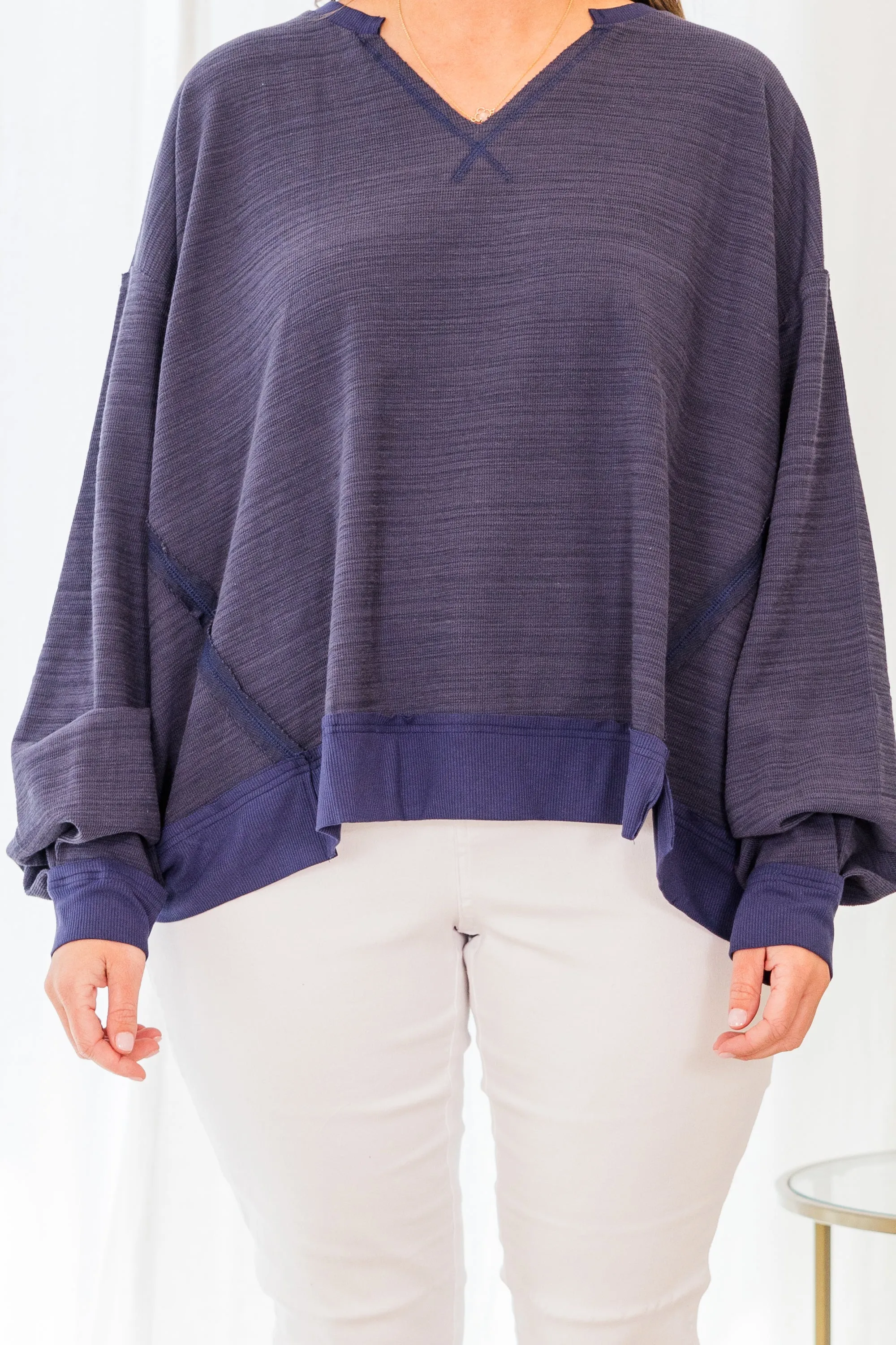 Blushing Pullover, Navy