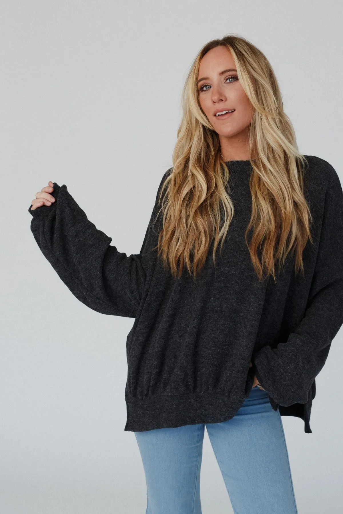 Brayden Oversized Pullover - Charcoal