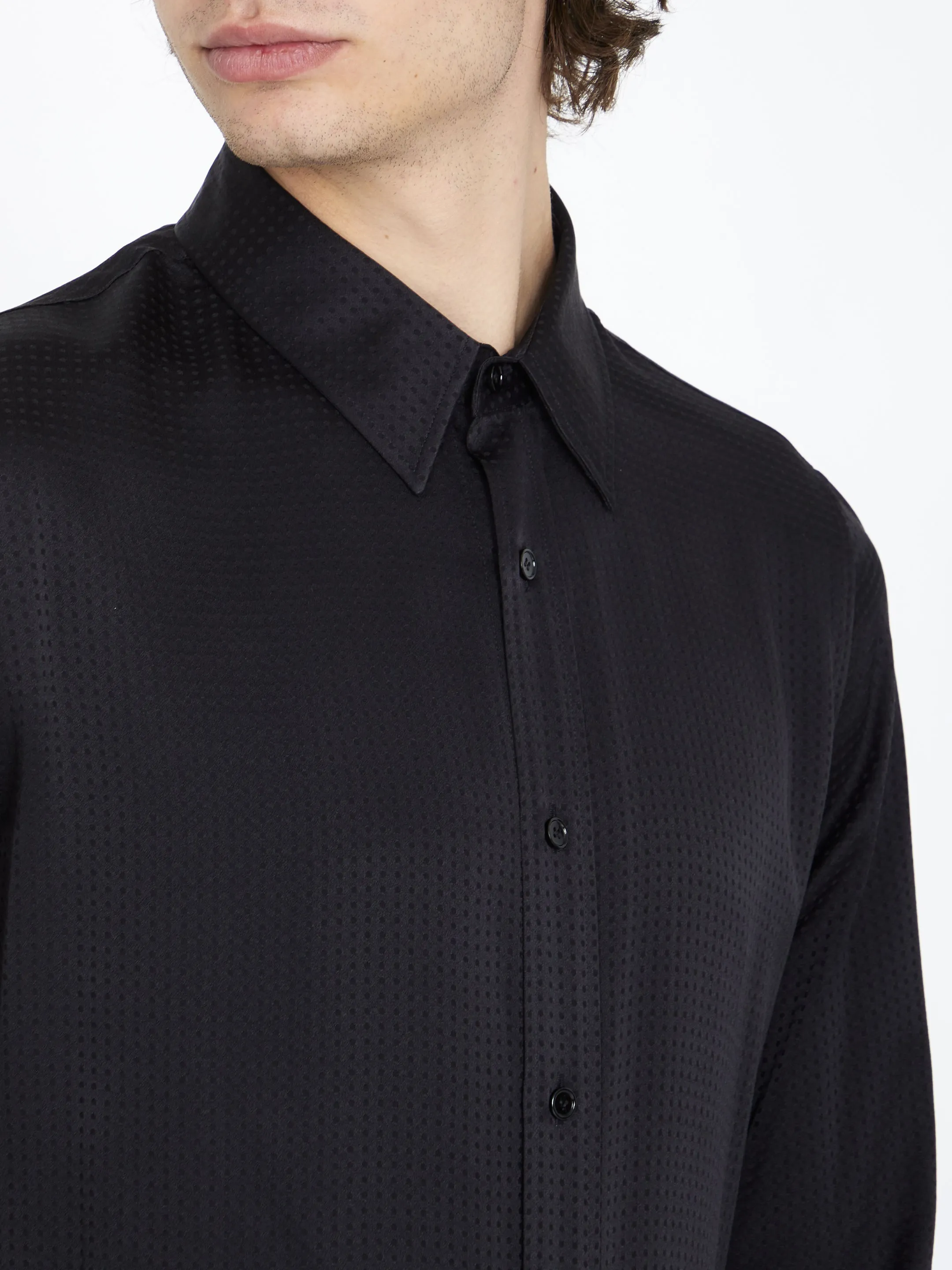 CELINE  |Dots Silk Long Sleeves Luxury Shirts