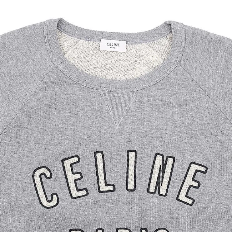 CELINE  |Long Sleeves Cotton Logo Luxury Sweatshirts