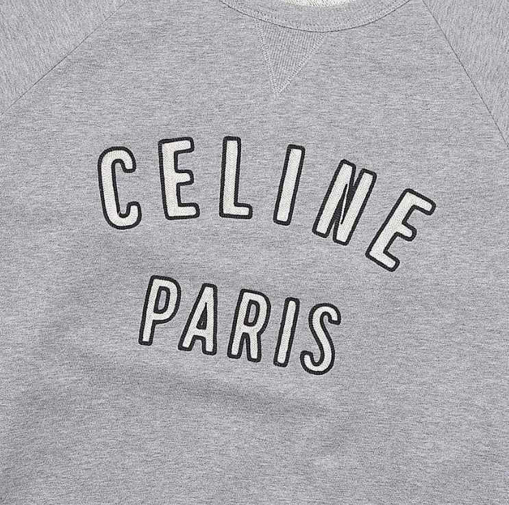 CELINE  |Long Sleeves Cotton Logo Luxury Sweatshirts