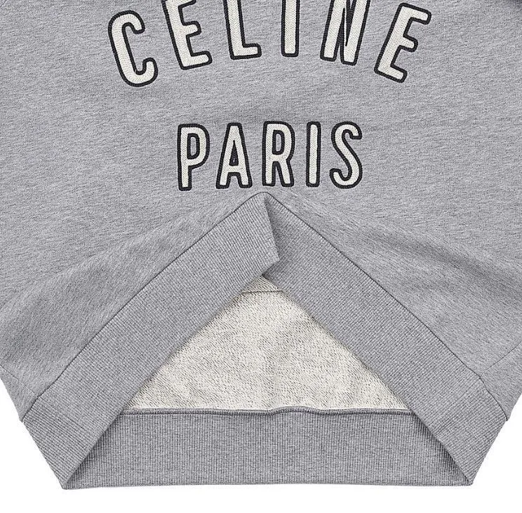 CELINE  |Long Sleeves Cotton Logo Luxury Sweatshirts