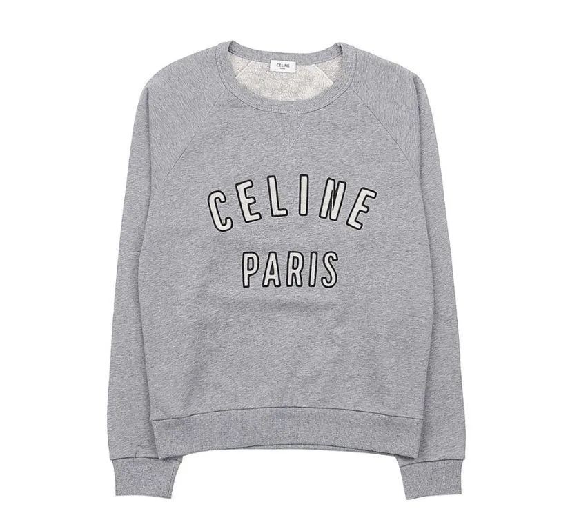 CELINE  |Long Sleeves Cotton Logo Luxury Sweatshirts