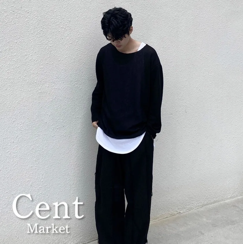 Cent  |Pullovers Street Style U-Neck Long Sleeves Plain Cotton