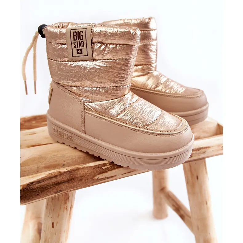 Children's snow boots Big Star KK374221 Beżowo-Złote beige golden