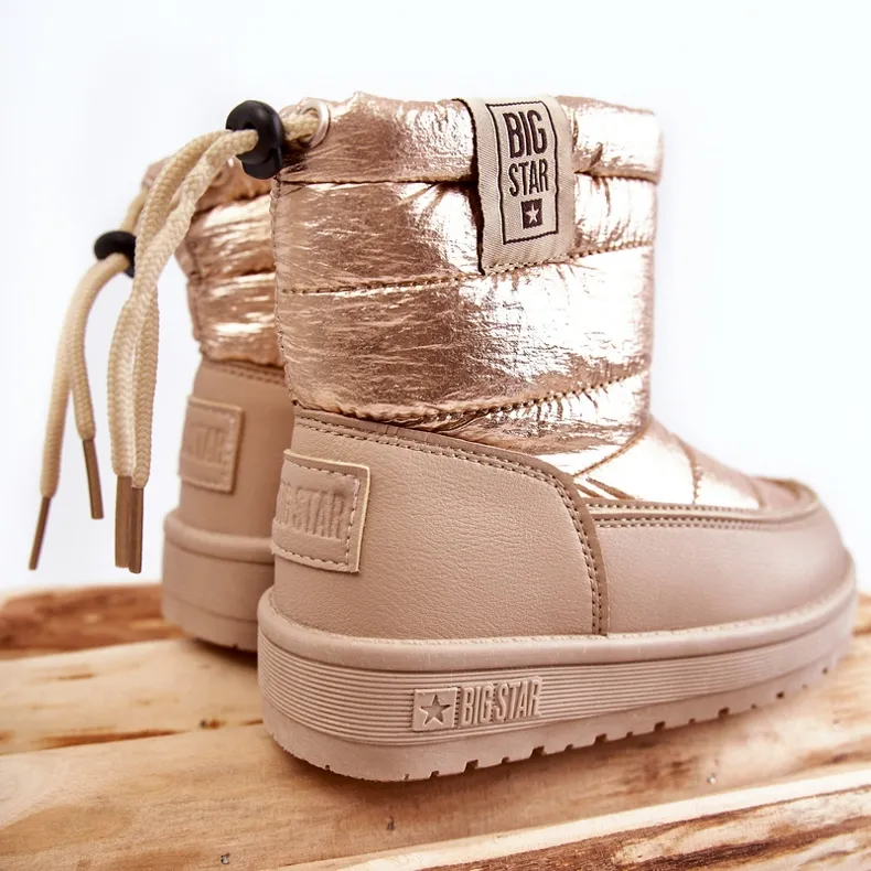 Children's snow boots Big Star KK374221 Beżowo-Złote beige golden