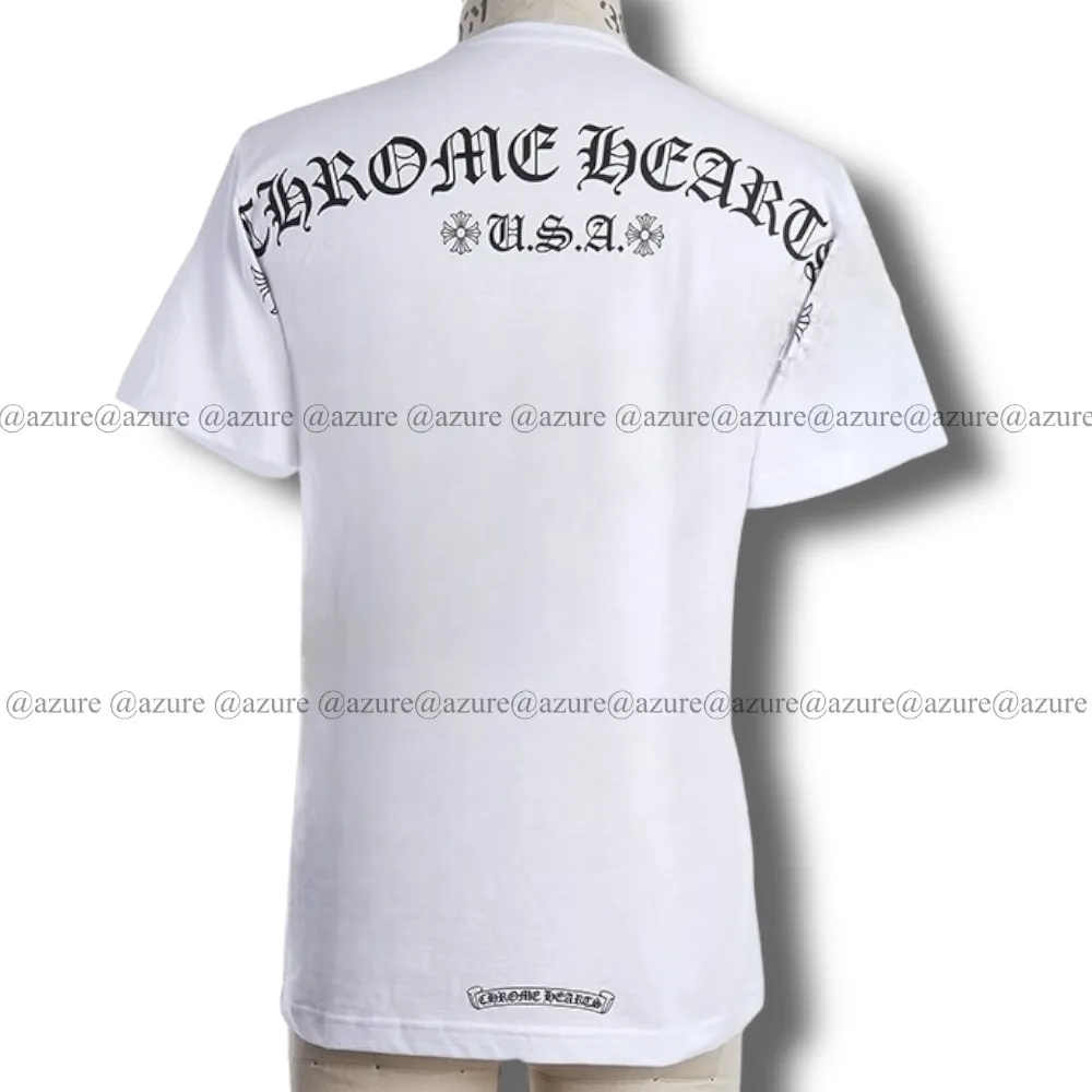 CHROME HEARTS  |Crew Neck Pullovers Unisex Street Style Plain Short Sleeves