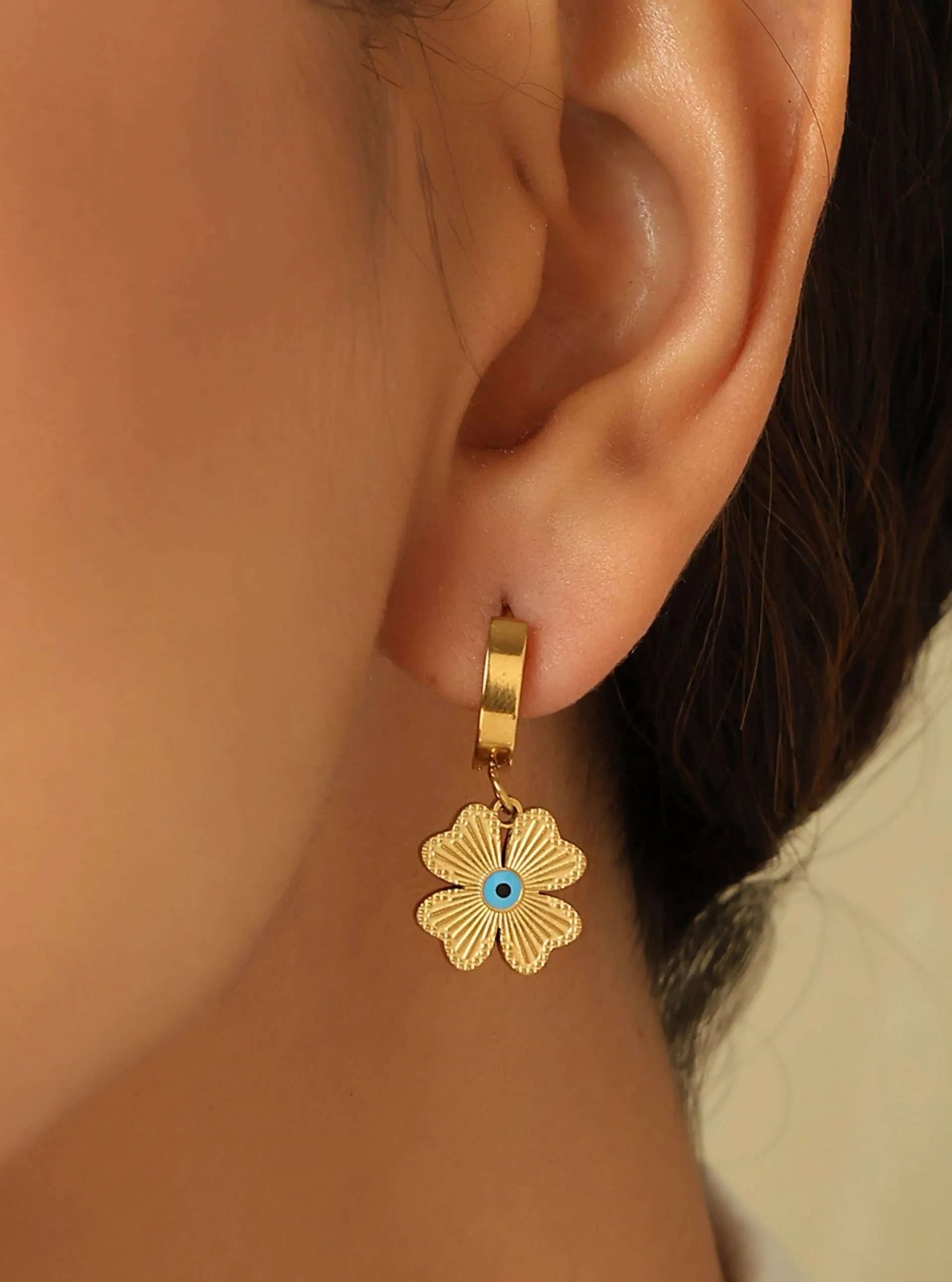 Clover Good-Luck Charm Earrings