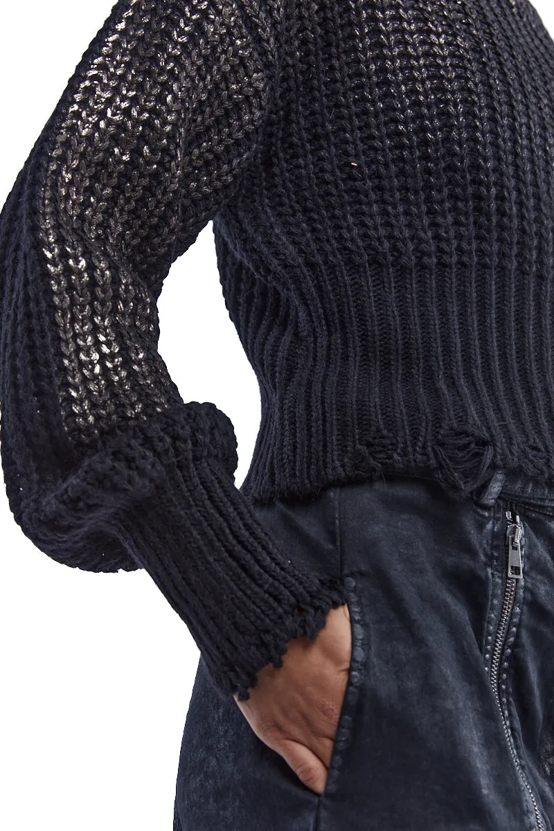 COATED CROPPED SWEATER